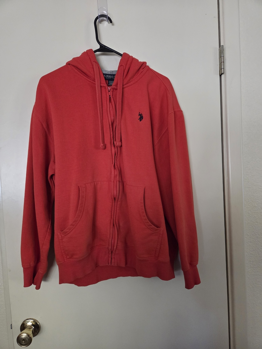 US Polo Association Orange Full-Zip Hoodie Sweatshirt